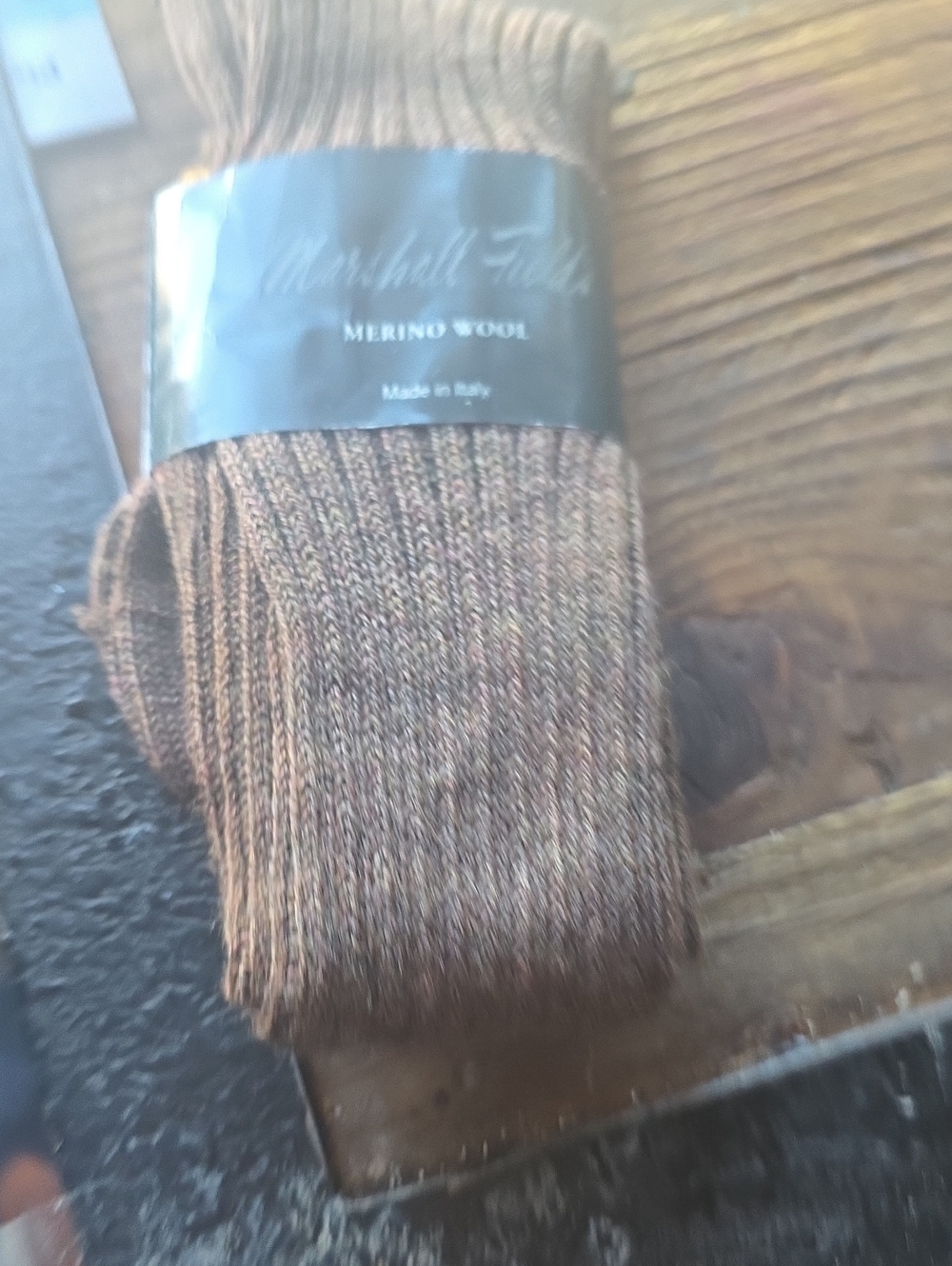 Merino Wool Men's Crew Socks - Brown
